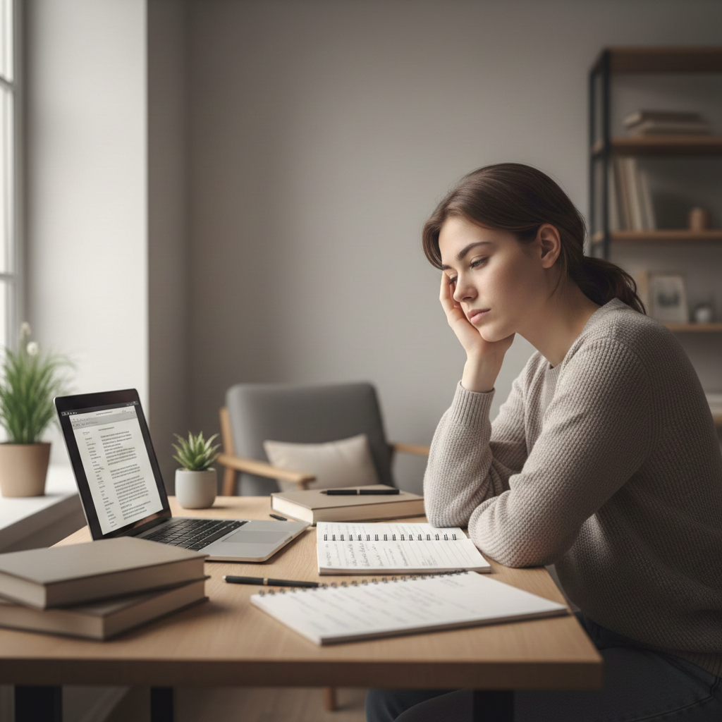 Brain fog sleepy while studying at a desk