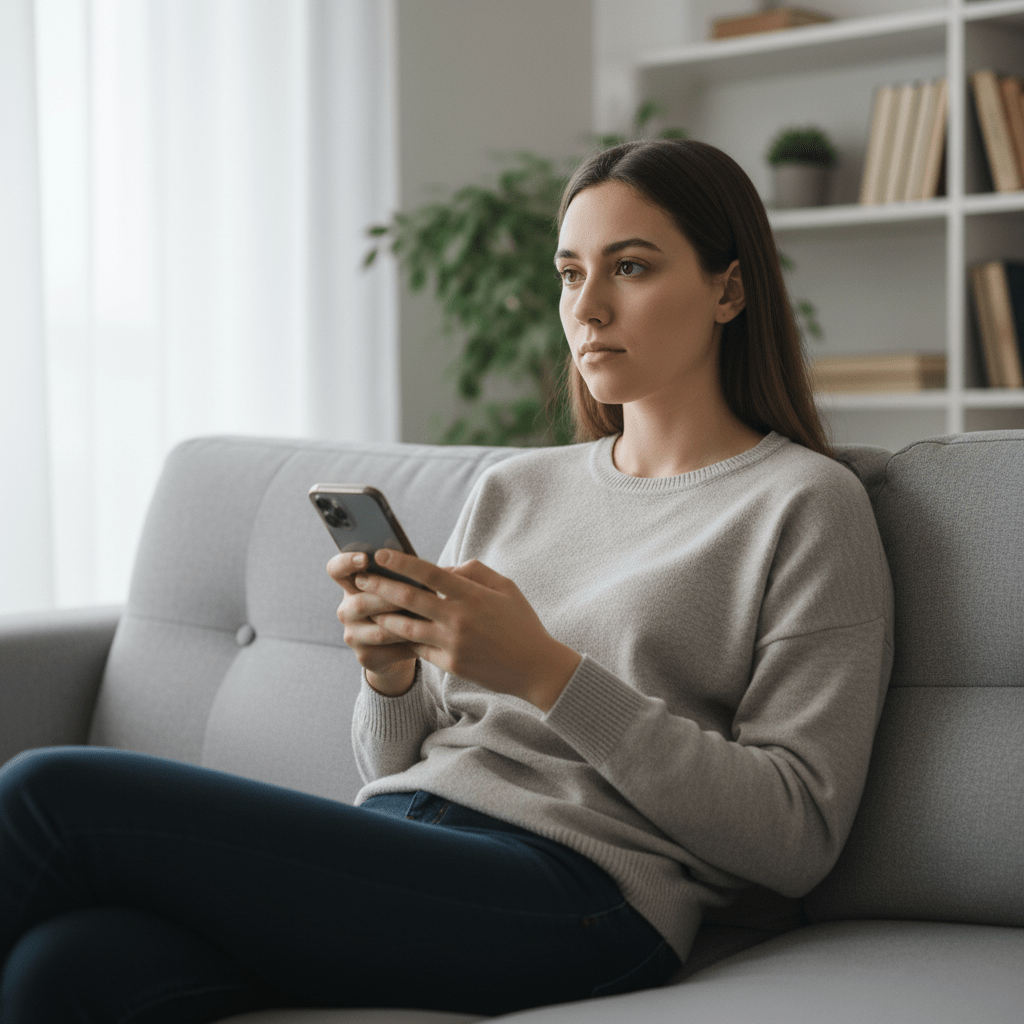 Moment of forgetting why the phone was picked up